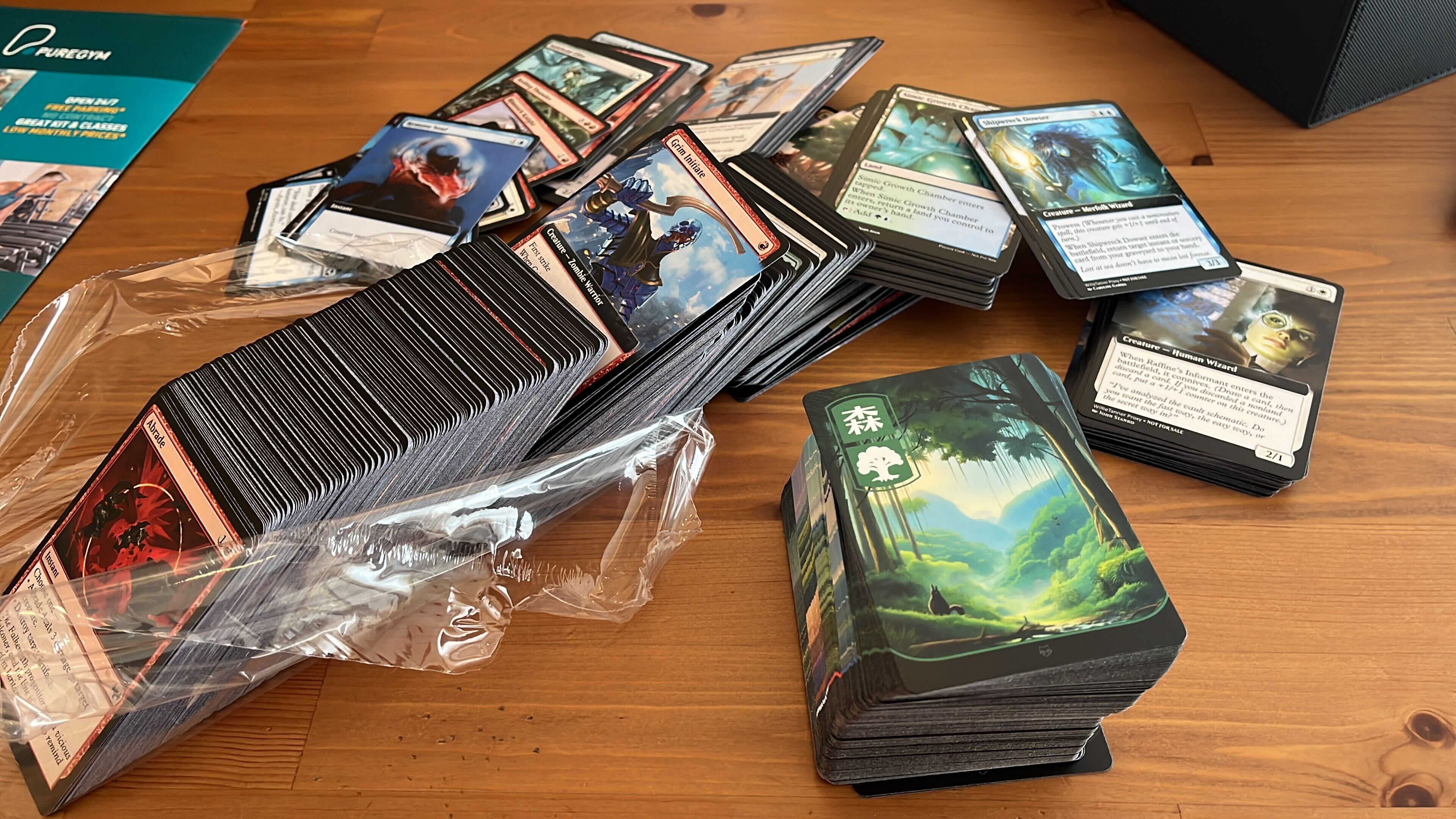 A freshly printed pauper cube